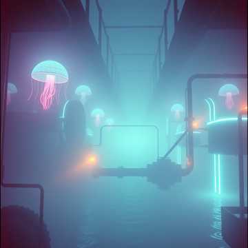 Deep chords echoing endlessly through a foggy, submerged industrial landscape.